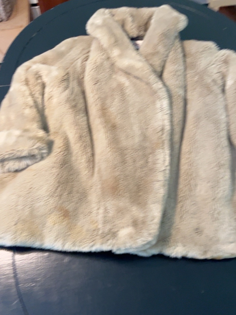 Vintage BYBLOS Italy Faux Fur Cocoon Statement Coat Beige Archival 80s 6057 - Picture 6 of 13
